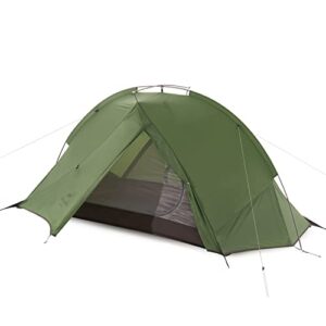 Naturehike Tagar Zelt in dunklem Olivgrün, ideal für Outdoor-Aktivitäten wie Camping und Wandern, mit aerodynamischer Form und zwei Eingängen für optimale Belüftung.