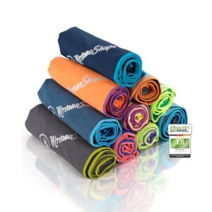 Bunte Mikrofaser Handtücher in verschiedenen Farben, ideal für Reisen, Sport und Camping, leicht und schnelltrocknend.
