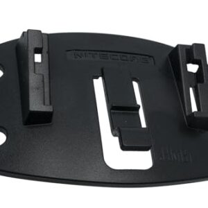 Schwarze Nitecore Grundplatte HMB1 für Helm-Montage, robust und leicht, ideal für Outdoor-Aktivitäten und sichere Befestigung von Ausrüstung.