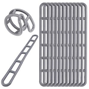 30 Stück graue Kunststoff-Abspannelemente für Zelte, ideal für Steilwand-Vorzelte und vielseitige Anwendung im Camping.