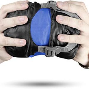 Kompakter normani Ultralight Schlafsack Runty in Dunkelblau, ideal für Outdoor-Aktivitäten, mit leicht transportierbarem Design und 3D Mikrofaser Microtech Füllung