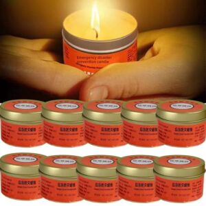 Notfallkerzen in Metalldosen für Stromausfälle und Outdoor-Aktivitäten, brennende Kerze mit beruhigender Atmosphäre, 10 Stück