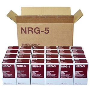 NRG-5 Notnahrung in stabiler Kartonverpackung, bestehend aus mehreren Portionen für Notfallsituationen, hohe Nährstoffgehalt und lange Haltbarkeit.