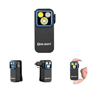 OLIGHT Oclip Pro Mini LED Taschenlampe mit 500 Lumen, USB-C wiederaufladbar, in kompakter Größe mit Flutlicht, fokussiertem Licht und Rotlicht für Camping und Notfälle.