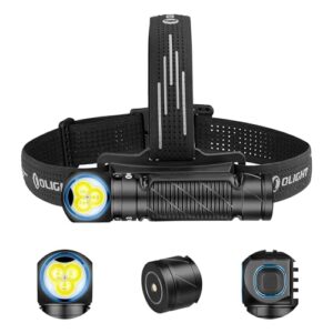 OLIGHT Perun 3 LED Stirnlampe, superhelle 3000 Lumen Kopflampe mit verstellbarem Stirnband, IP68 wasserdicht, ideal für Outdoor-Aktivitäten wie Campen, Angeln und Jagen.