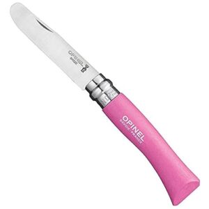 Opinel Kindermesser 001699 in rosa mit Edelstahlklinge, geeignet für Kinder zum sicheren Schneiden und kreativen Arbeiten.
