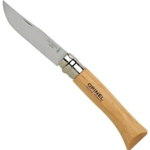 Opinel O123100 Taschenmesser aus Aluminium in Braun mit 10 cm Klinge, ideal für Outdoor und Freizeitaktivitäten.