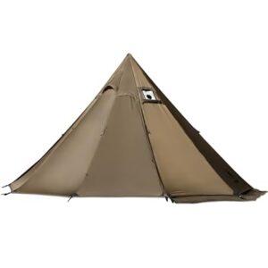 OneTigris NORTHGAZE Tipi Zelt für 2-4 Personen, wasserdicht, robustes Nylon-Material, ideal für Outdoor-Aktivitäten und Camping, mit Kaminöffnung