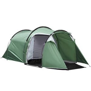 Outsunny Campingzelt für 2-3 Personen in Dunkelgrün, stabil und wasserdicht mit seitlichem Fenster und Eingang, ideal für Familienausflüge und Campingreisen.
