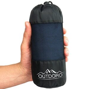 Ultra-leichter Reise-Schlafsack aus reiner Baumwolle in kompaktem Beutel mit Kordelzug, ideal für Camping- und Outdoor-Aktivitäten