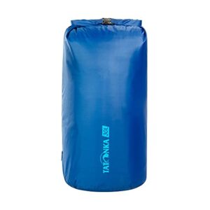 Wasserdichter Packbeutel Dry Sack mit 30 Litern Volumen aus recyceltem Polyester in Blau, ideal für Outdoor-Aktivitäten wie Trekking und Kajakfahren.