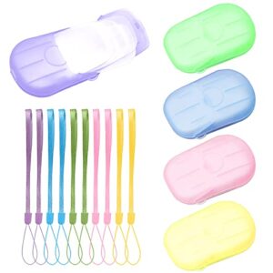Papier Seife in bunten Farben, 10 handliche Seifenblätter für die persönliche Hygiene unterwegs, ideal für Reisen und Outdoor-Aktivitäten.