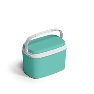 Kühlbox aus Polystyrol mit thermischer Isolierung in Türkis, geeignet für Outdoor-Aktivitäten, Camping und Picknicks, 6 Liter Volumen, mit praktischem Tragegriff.
