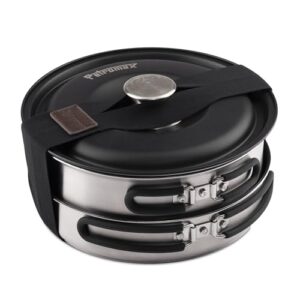 Petromax Kochgeschirr aus Edelstahl mit Keramikbeschichtung, ideal für Camping und Outdoor-Aktivitäten, leicht und robust