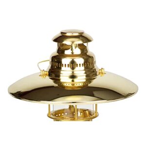 Eleganter Petromax Reflektorschirm HK350/HK500 aus hochwertigem Messing für optimal gebündeltes Licht bei Outdoor-Aktivitäten.