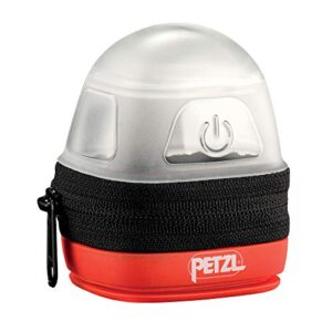 PETZL E093DA00 Stirnlampenzubehör in Schwarz und Orange, ideal für Outdoor-Aktivitäten, zum Schutz und Transport von Stirnlampen.
