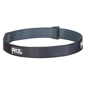PETZL elastisches Ersatzband in dunkelgrauer Farbe für die Frontlampen Tikkina, Tikka und Actik, aus robustem und strapazierfähigem Material mit anpassbarer Schnalle.