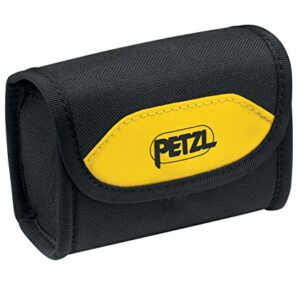 PETZL E78001 Poche Pixa Etui in Schwarz zur sicheren Aufbewahrung von Stirnlampen, gefertigt aus strapazierfähigem Nylon und Polyester.