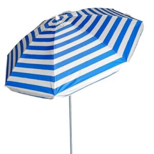 Pincho Großer Strandschirm mit Ø 200 cm, winddicht und UV-Schutz 50, ideal für Strand und Garten, aus Aluminium und Fiberglas, stabil und leicht transportierbar.