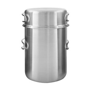 Edelstahl Pot Set für Gaskartuschen mit Deckel und Klappgriffen, ideal für Outdoor-Camping und Kochen in der Natur