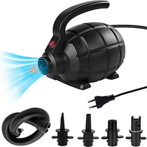 PPXIA Elektrische Luftpumpe mit ergonomischem Griff und flexiblen Düsenaufsätzen, ideal für das schnelle Aufblasen von Luftmatratzen, Booten und Pools.