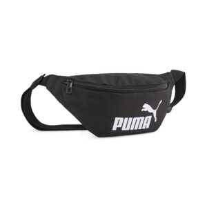 PUMA Unisex-Kinder Phase Waist Bag in Schwarz, praktische und stylische Hüfttasche für aktive Kinder mit verstellbarem Gurt und markantem Puma-Logo.
