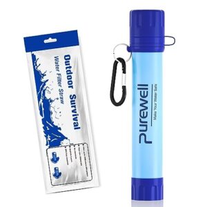 Purewell Outdoor-Wasserfilter zur effektiven Filtration von Trinkwasser mit 0,01 Mikrometern für sicheres Trinken beim Camping und Outdoor-Aktivitäten.
