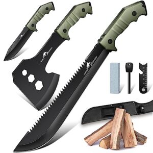 Purple Dragon Axt Set mit großer Machete, kleiner Axt und Zubehör für Outdoor-Aktivitäten, ideal zum Holzsägen und Überlebenstraining