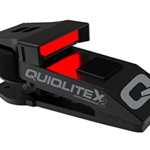 Quiqlite X2 Tactical Red/White Taschenlampe für Polizei und Feldjäger mit 200 Lumen weißem Licht und 20 Lumen rotem Licht, robust und wetterbeständig.