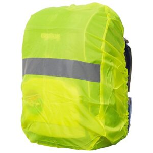 Neon gelber Regenschutz für Rucksack, wasserdicht und winddicht mit Reflektorstreifen, ideal für 55 Liter Rucksäcke.