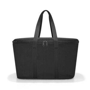 Schwarze Kühltasche aus hochwertigem Polyestergewebe mit robustem Design, ideal für Picknicks und Einkäufe