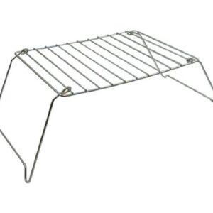 Relags Campinggrill -Basic- aus verchromtem Stahl mit einer Grillfläche von 29 x 21,5 cm, ideal für Camping und Outdoor-Aktivitäten. Klappdesign für einfache Aufbewahrung und Transport.