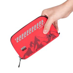 Rhino Rescue mittlerer Erste-Hilfe-Kasten in Rot, tragbar und wasserdicht, ideal für Outdoor-Aktivitäten wie Wandern und Radfahren.