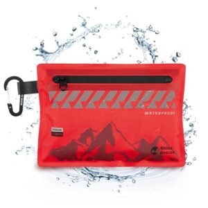Rhino Rescue Kleiner Erste-Hilfe-Kasten in leuchtendem Rot, ultraleicht und wasserdicht, ideal für Outdoor-Aktivitäten und Reisen, einschließlich Rucksacktourismus und Radfahren.