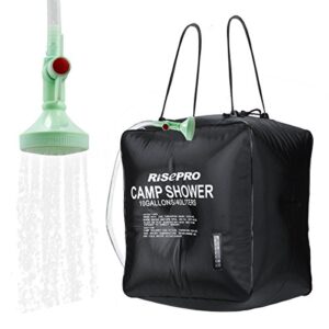 RISEPRO Solar-Duschtasche, 40L, tragbare Campingdusche mit Temperaturanzeige und Heißwasserfunktion, ideal für Outdoor-Aktivitäten wie Camping, Wandern und Klettern.