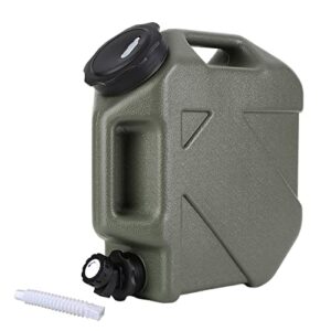 RUYI Wasserkanister mit Hahn und Schraubdeckel, BPA-freier Trinkwasserkanister für Camping und Outdoor-Aktivitäten, 10L in Armeegrün.