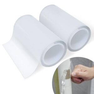Zwei Rollen transparentes Reparaturband für Markisen, Zelte und Outdoor-Texilien in hoher Qualität mit starkem Kleber, ideal für effektive Reparaturen und Abdichtungen.
