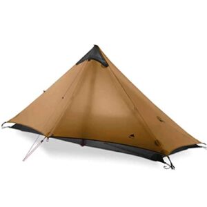RXFSP 3F UL Gear Lanshan ultraleichtes Zelt in sandigem Braun für Camping und Outdoor-Aktivitäten, mit modernen Designmerkmalen und wetterfester Konstruktion.