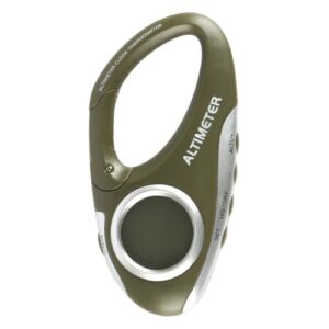 Sarini Digitaler Höhenmesser mit tragbarem Hakendesign, multifunktionalem Barometer, Temperaturanzeige und Wettervorhersage für Outdoor-Aktivitäten wie Wandern und Klettern.