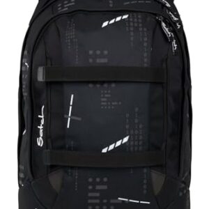 Ergonomischer Rucksack für Schüler ab 5. Klasse in schwarz mit modernem Ninja Matrix Design, ideal für Schule und Freizeit, mit 30L Stauraum und sicherheitsfördernden reflektierenden Elementen.