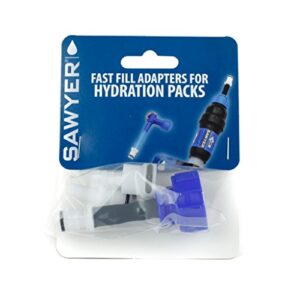 Verpackung des Sawyer® SP115 Outdoor Wasser Reinigung Filter Ersatzteils mit Fast Fill Adapters für einfache Wasserversorgung bei Outdoor-Aktivitäten.