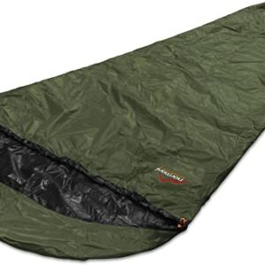 normani Schlafsacküberzug Biwaksack in Olivgrün, 100% wind- und wasserdicht, atmungsaktiv, ideal für Outdoor-Aktivitäten, Maße 230 x 90 x 60 cm, Reißverschluss auf der rechten Seite