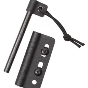 SCHNITZEL Universal Feuerstahl mit Kydex-Halter - Ideales Zubehör für Schnitz- und Outdoormesser. Robuste Halterung für sicheren Halt und einfache Montage.