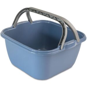 Praktische quadratische Waschschüssel mit Tragegriff aus Kunststoff, 13 Liter Volumen, ideal für Haushalt und Camping.