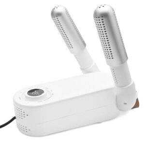 Elektrischer Schuhtrockner mit intelligentem Timer, Wärmegebläse und 180° verstellbarem Gestell, ideal für Schuhe, Handschuhe und Socken.
