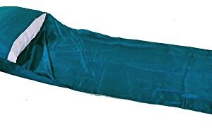 Marycrafts Seidenschlafsack aus 100% Naturseide in Blau, leicht und ideal für Reisen und Übernachtungen in der Natur, mit temperaturregulierenden Eigenschaften.