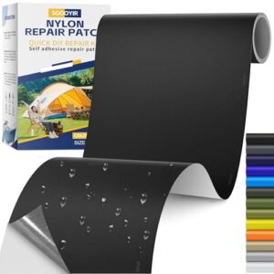 15x160cm selbstklebendes Reparaturset in Schwarz, ideal für schnelle Reparaturen von Daunenjacken, Zelten und Taschen. Wasserdicht und langlebig, mit starker Haftung.