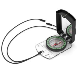 Silva Kompass Outdoor Ranger S als präzise Navigationshilfe für Wanderungen und Outdoor-Abenteuer mit drehbarem Gehäuse und Skalen für lange Entfernungen.
