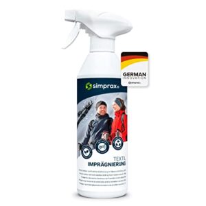 Nachhaltiges Imprägnierspray für Outdoor- und Funktionstextilien in einer 500ml Flasche, ideal für Gore-Tex, Sympatex und Softshell, ohne schädliche PFC und mit Umweltzertifizierungen.