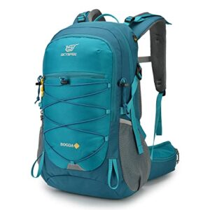 SKYSPER Wanderrucksack 35L in kräftigem Türkisblau, ideal für Outdoor-Aktivitäten wie Wandern, Camping und Trekking, mit ergonomischen Schultergurten und atmungsaktiver Rückenpolsterung.